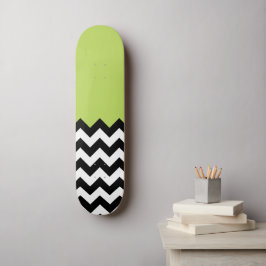 Skate Padrão de ziguezague preto e branco, Chevron, verd