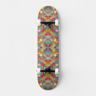 Skate Padrão decorativo contínuo colorido fofo