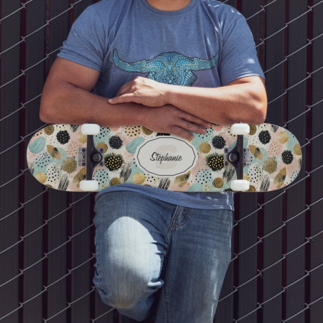 Skate Padrão do círculo de abstrato - com brilho e manch (Ao ar livre 3)