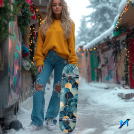 Skate Padrão do ventilador do Abstrato elegante em azul