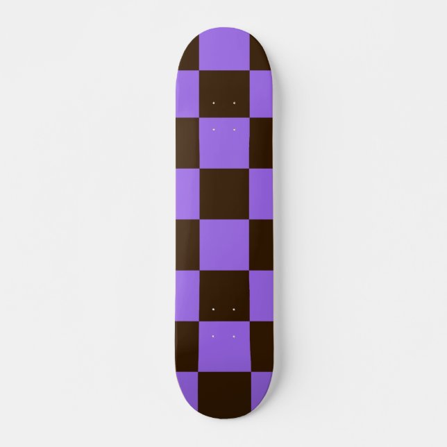 Skate Padrão dos quadrados com controlo preto e roxo (Frente)
