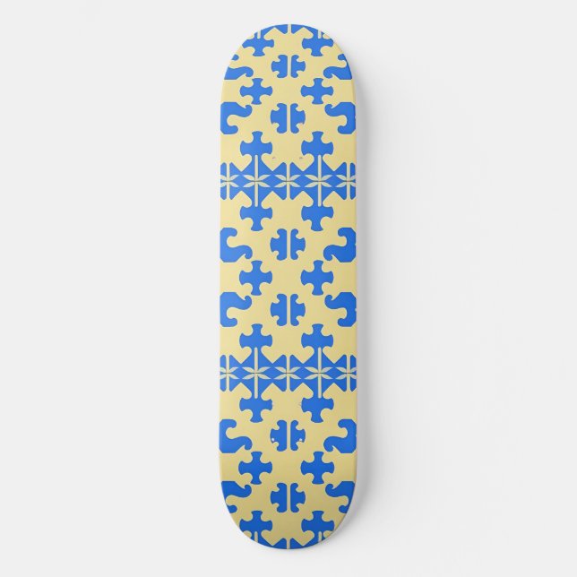 Skate Padrão Estilizado de Peças de Quebra-Cabeça (Frente)