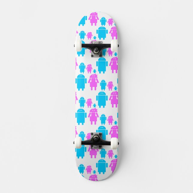 Skate Padrão familiar de robôs bonitos (Frente)