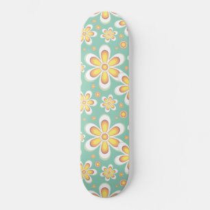 Skate Padrão Floral Amarelo