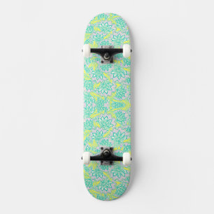 Skate Padrão floral amarelo verde fofo
