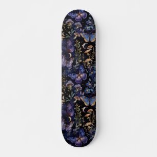 Skate Padrão Floral Butterfly Celestial Místico Escuro