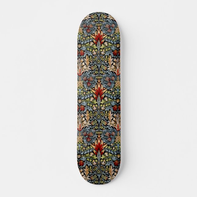 Skate Padrão Floral Cabeça de Cobra de William Morris (Frente)