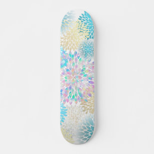 Skate padrão floral dahlia moderno