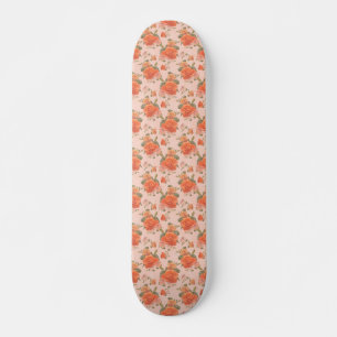 Skate padrão floral de rosa laranja cor-de-rosa casament