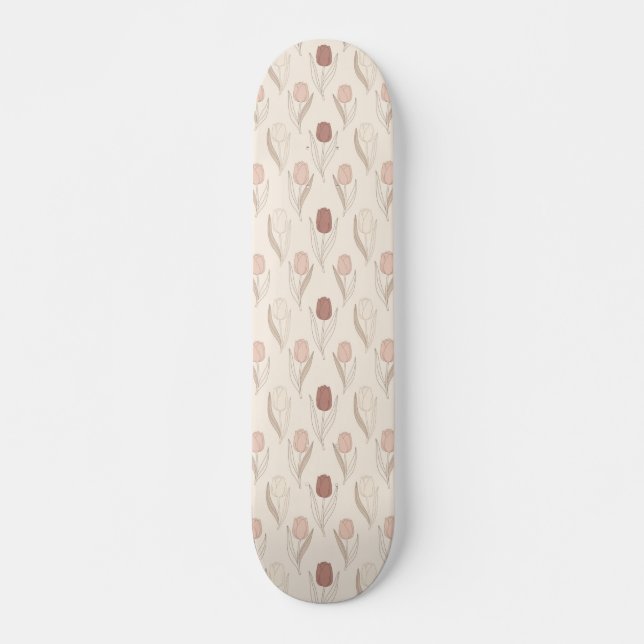 Skate Padrão Floral de Tulipa Moderna (Frente)