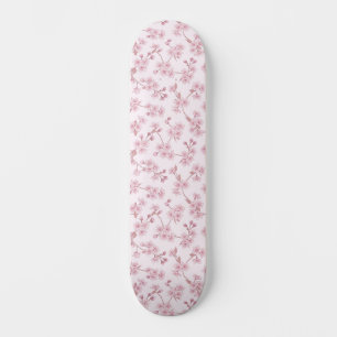 Skate Padrão Floral Sem Costura de Cerejeira Rosa