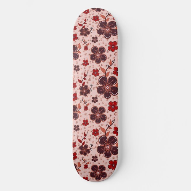 Skate Padrão Floral Vibrante com Flores Coloridas (Frente)