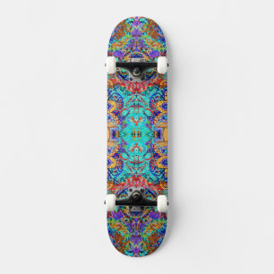 Skate Padrão floral vintage colorido fofo