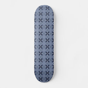 Skate Padrão Geométrico Azul Estilo Retro