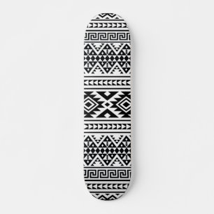 Skate Padrão Geométrico Branco Negro Tribal Aztec Boho