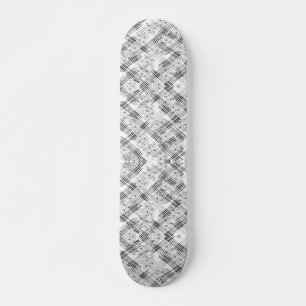 Skate Padrão Geométrico Floral Preto e Branco Moderno