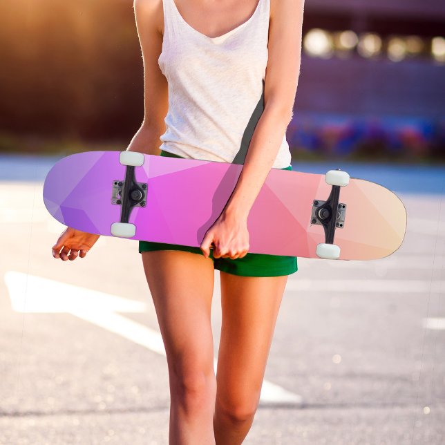 Skate Padrão Geométrico Moderno de Sombra Rosa (Criador carregado)