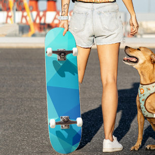 Skate Padrão Geométrico Moderno do Sombreamento da Turqu