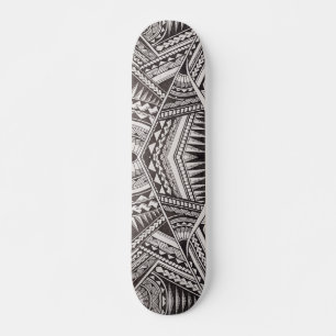 Skate Padrão Geométrico Moderno Preto e Branco
