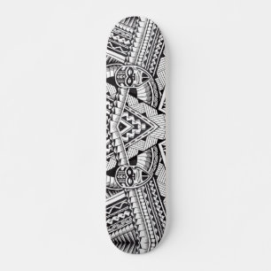 Skate Padrão Geométrico Moderno Preto e Branco