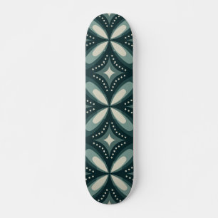 Skate Padrão Geométrico Verde Retro