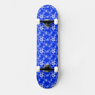 Skate Padrão Havaiano de Hibiscus Azul