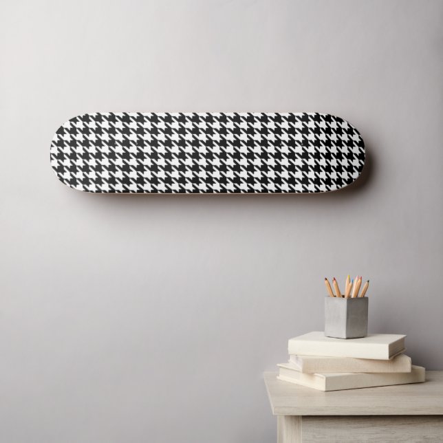 Skate padrão houndstooth preto e branco (Arte de parede (Horz))