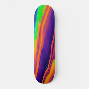 Skate Padrão Iridescente Holográfico abstrato Rainbow