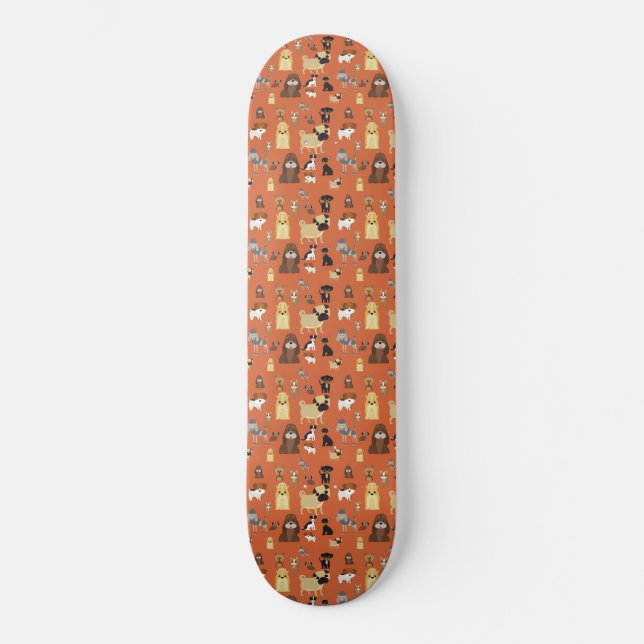 Skate padrão laranja dos cães de fundo. (Frente)