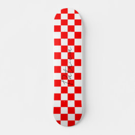 Skate Padrão legal do quadro de verificação vermelho