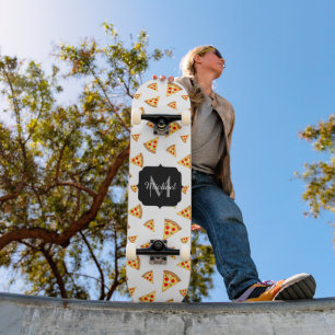 Skate Padrão legal e divertido de fatias de pizza Monogr