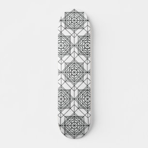 Skate Padrão linear de Abstrato branco e preto da vinhet