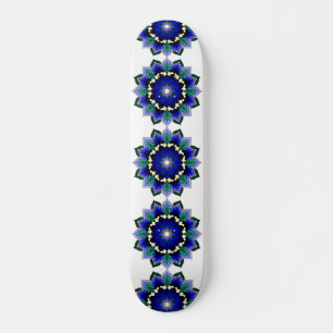Skate Padrão Mandala 02 em azul escuro