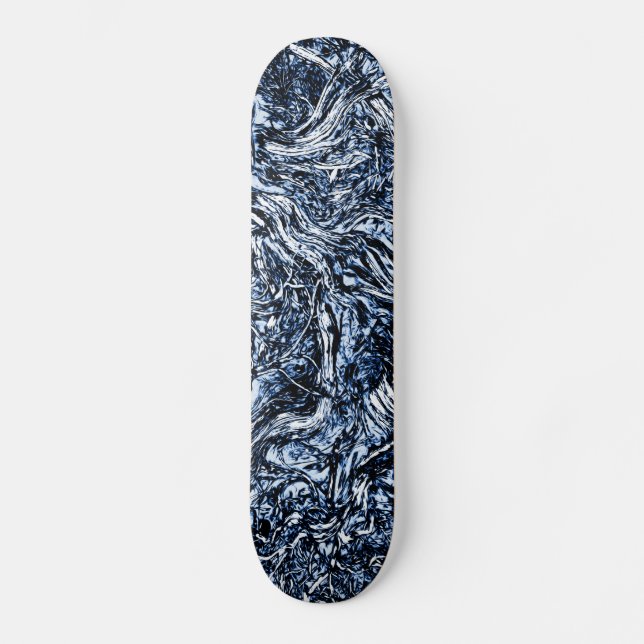 Skate Padrão marinho Azul Natureza Abstrato (Frente)