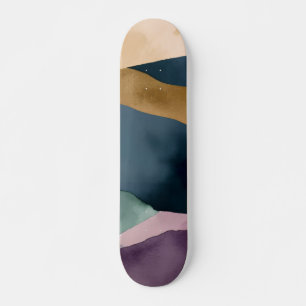 Skate Padrão Moderno Abstrato Roxo Azul Verde