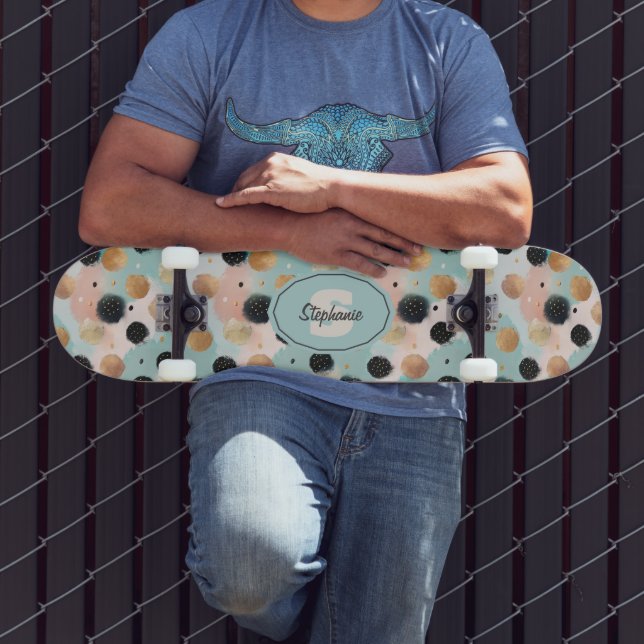 Skate Padrão moderno de Abstrato bruxismo e Bolinhas (Ao ar livre 3)