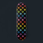 Skate Padrão moderno de Shimmer do Ponto Glitter do Arco<br><div class="desc">Este design moderno apresenta um padrão colorido de pontos brilhantes do arco-íris #skate #skateboard #skateboard #skater #esporte #divertido #ao ar livre #arco-íris #glitter #girly #lgbt #orgulho</div>
