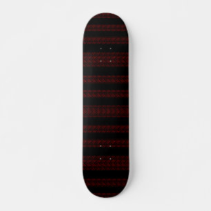 Skate Padrão Moderno Listrado de Vermelho e Preto