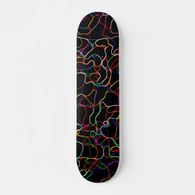 Skate Padrão Neon Multicolor Curvy Line - LEGAL (Frente)