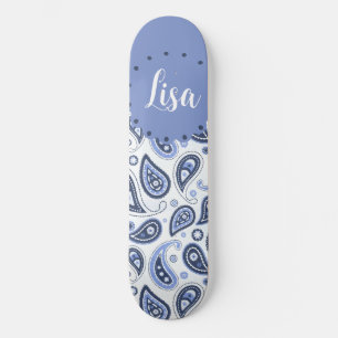 Skate Padrão Paisley Azul