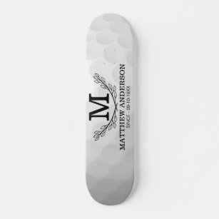 Skate Padrão Personalizado da Bola de Golfe Nome Monogra