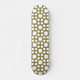Skate Padrão Quadrado Moderno Dourado