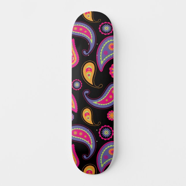 Skate Padrão sem falhas Colorir Paisley (Frente)