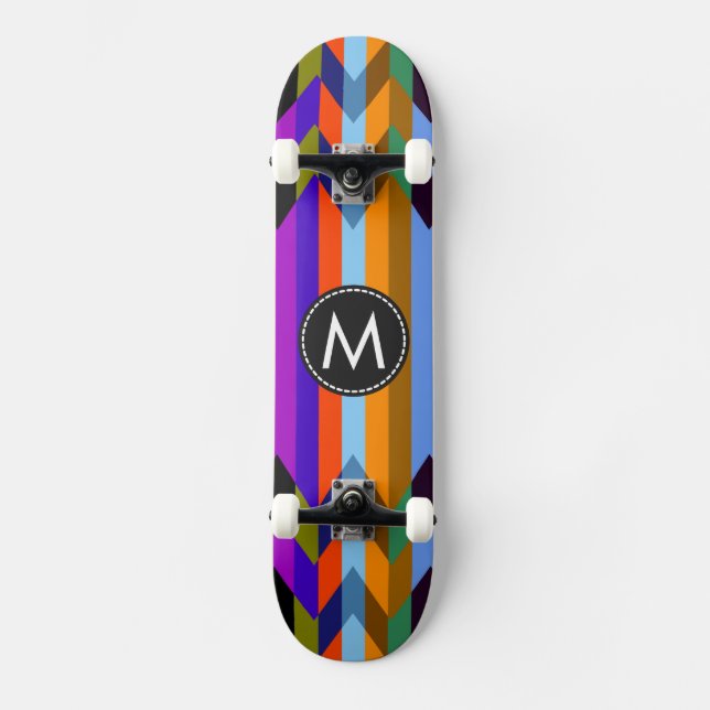 Skate Padrão Trendy Chevron Stripes #18 (Frente)