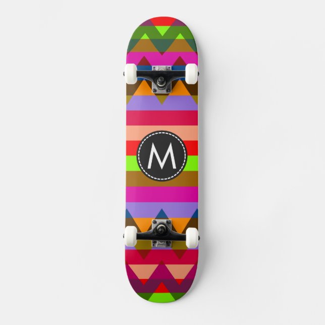 Skate Padrão Trendy Chevron Stripes #25 (Frente)