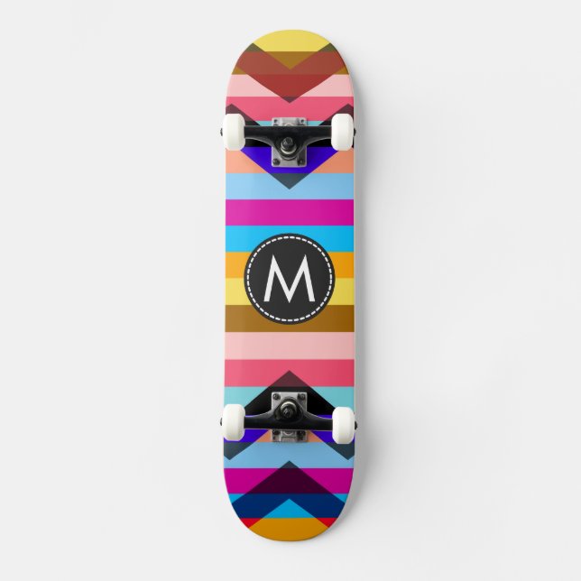Skate Padrão Trendy Chic Chevron Stripes #4 (Frente)