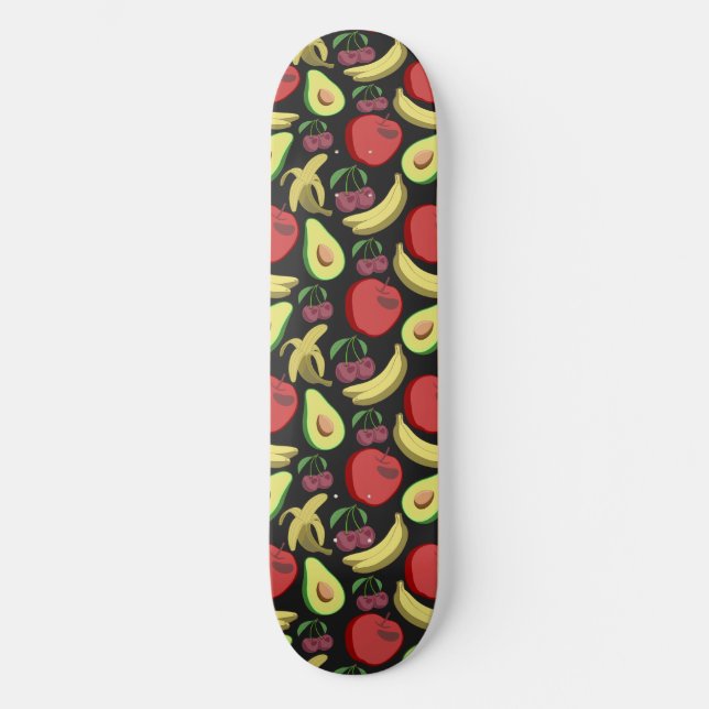 Skate padrão uniforme de fruta | fruta tropical colorida (Frente)