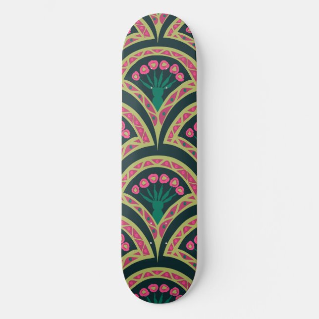 Skate padrão verde em forma de concha (Frente)