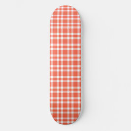 Skate Padrão Xadrez Branco Coral
