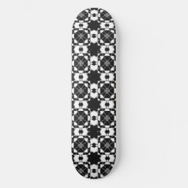 Skate Padrão xadrez retrô minimalista – Design monocromá